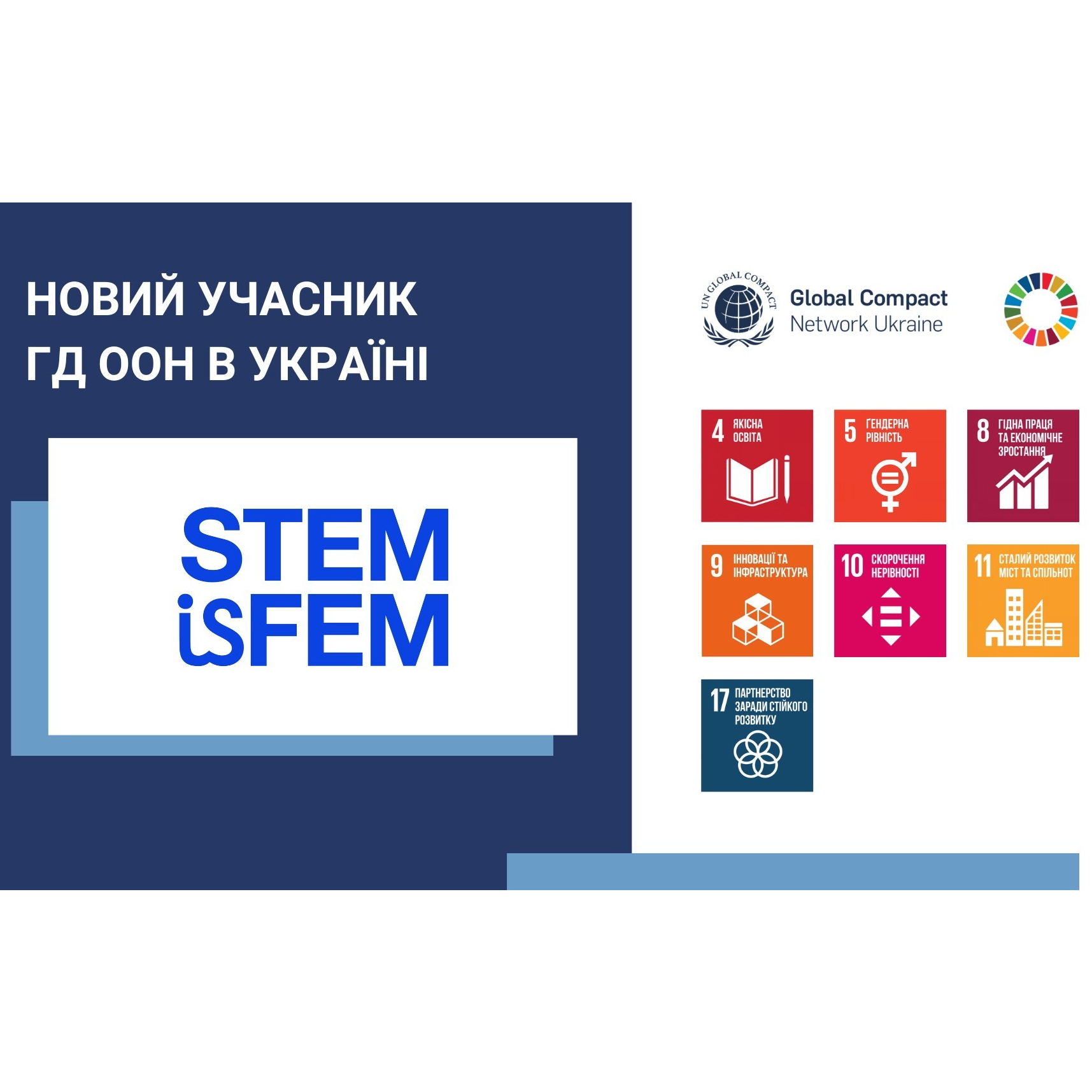 STEM is FEM приєднується до Глобального договору ООН 